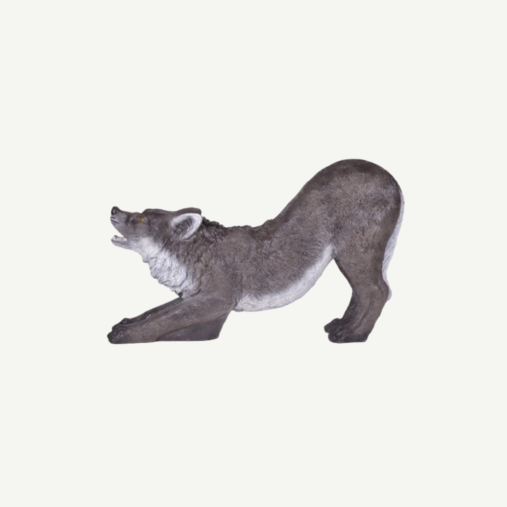 60248 3D Tier Franzbogen Schwarzerwolf knieend