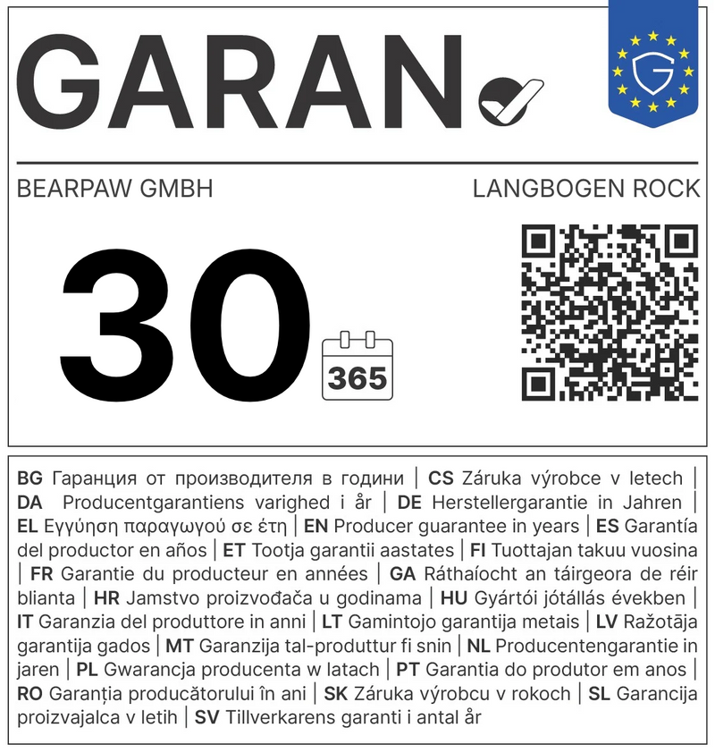 GARAN-Label: 30 Jahre Herstellergarantie
