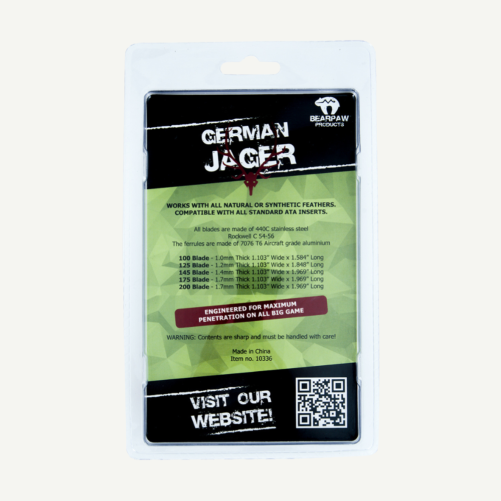 10336 Pack of 3 Broadhead German Jager Bearpaw Products