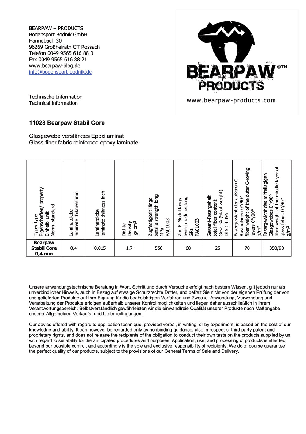 11028 Bearpaw Stable Core (0.4 X 50 mm) 100 meters