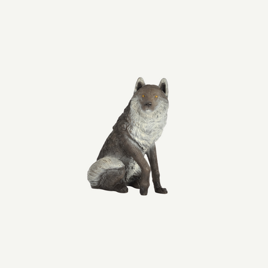 3D Tier Franzbogen Sitzender Wolf