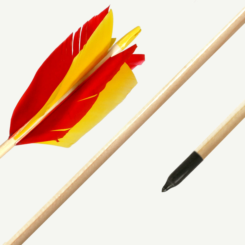 Finished Flu Flu Wood Arrow – 6-Feather Fletching, 30
