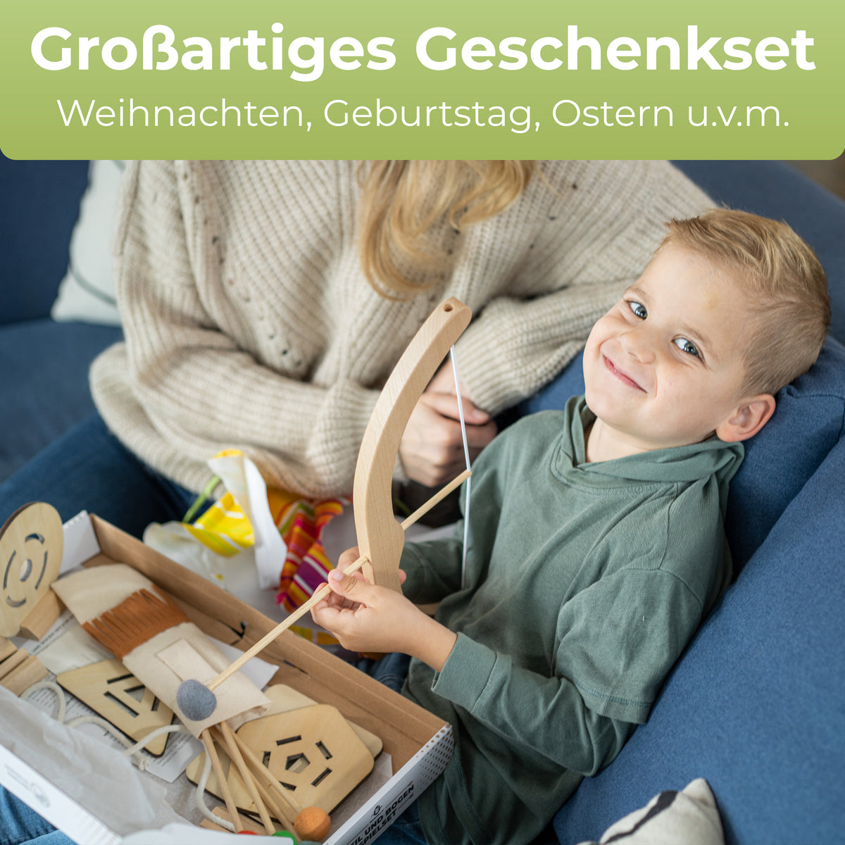 BOWRILLA Pfeil und Bogen Holzspielzeug