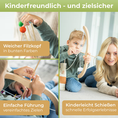 BOWRILLA Pfeil und Bogen Holzspielzeug