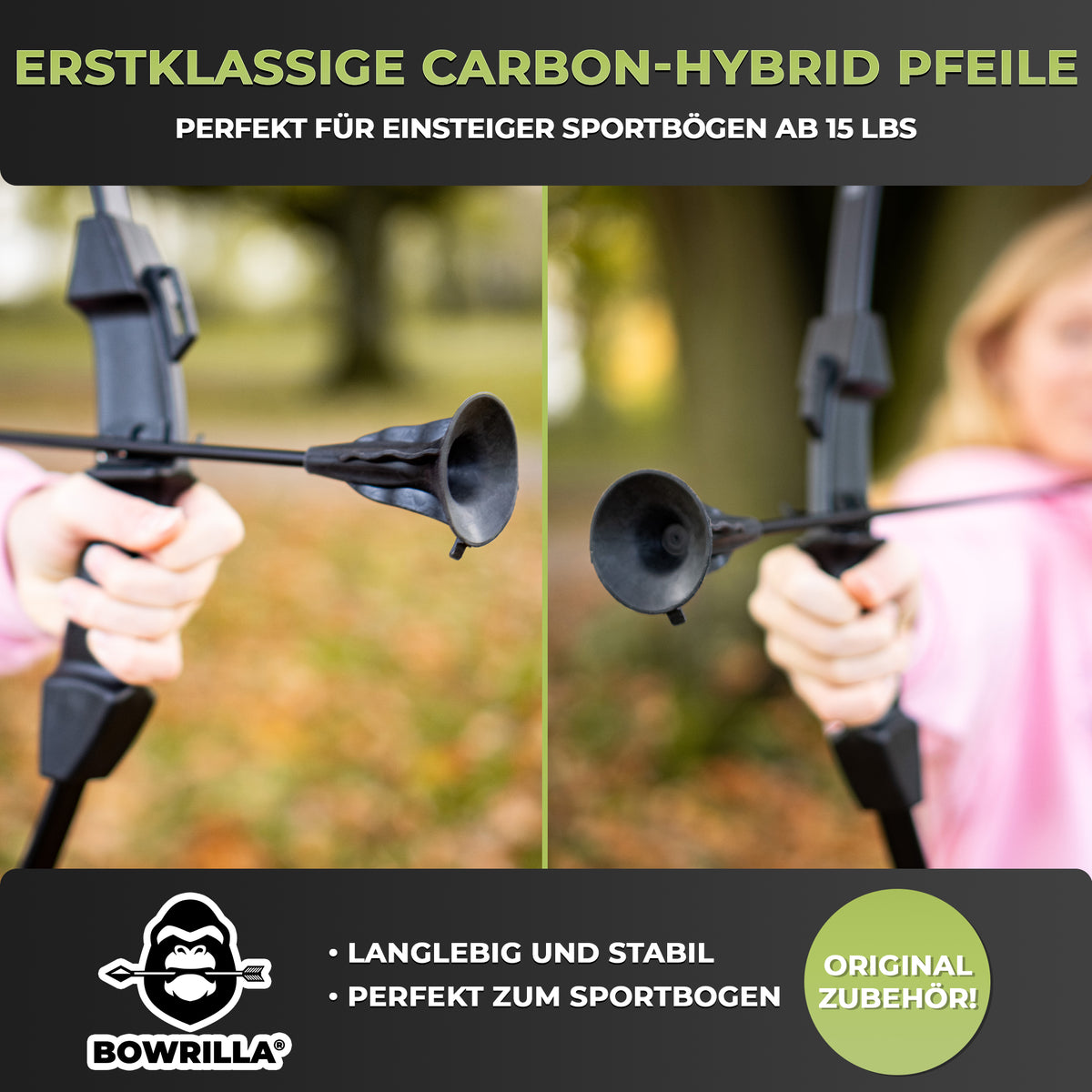 BOWRILLA 6er Set Pfeile mit Saugnapf