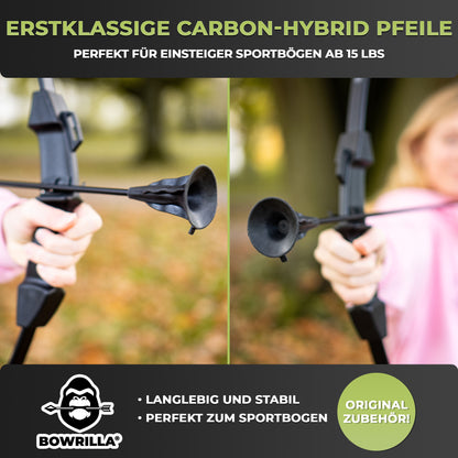 BOWRILLA 6er Set Pfeile mit Saugnapf