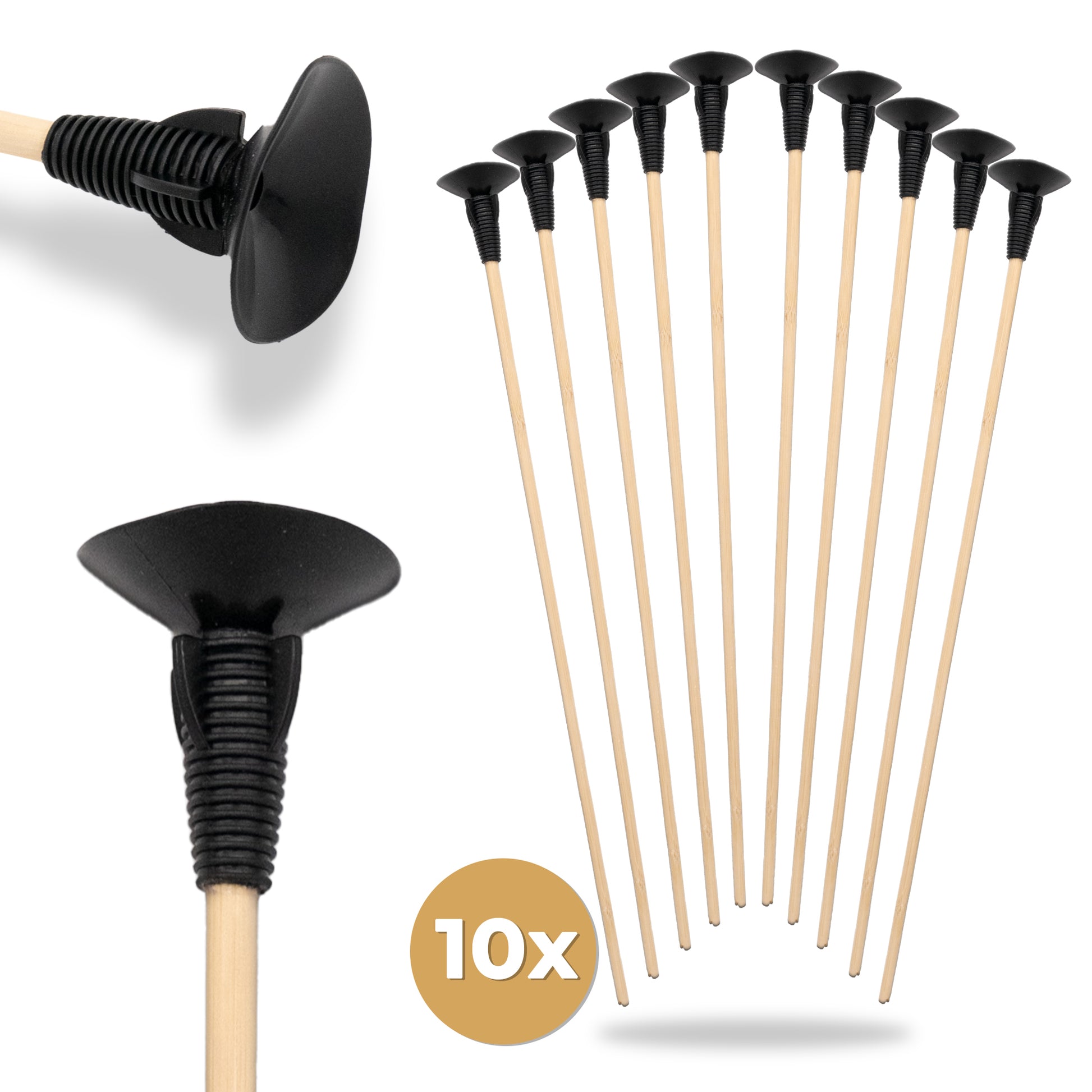 BOWRILLA 10 Stk. Holzpfeile mit Saugnapf, 42cm