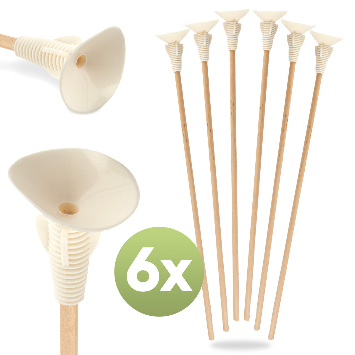 BOWRILLA 6 Stk. Holzpfeile mit Saugnapf, 30cm