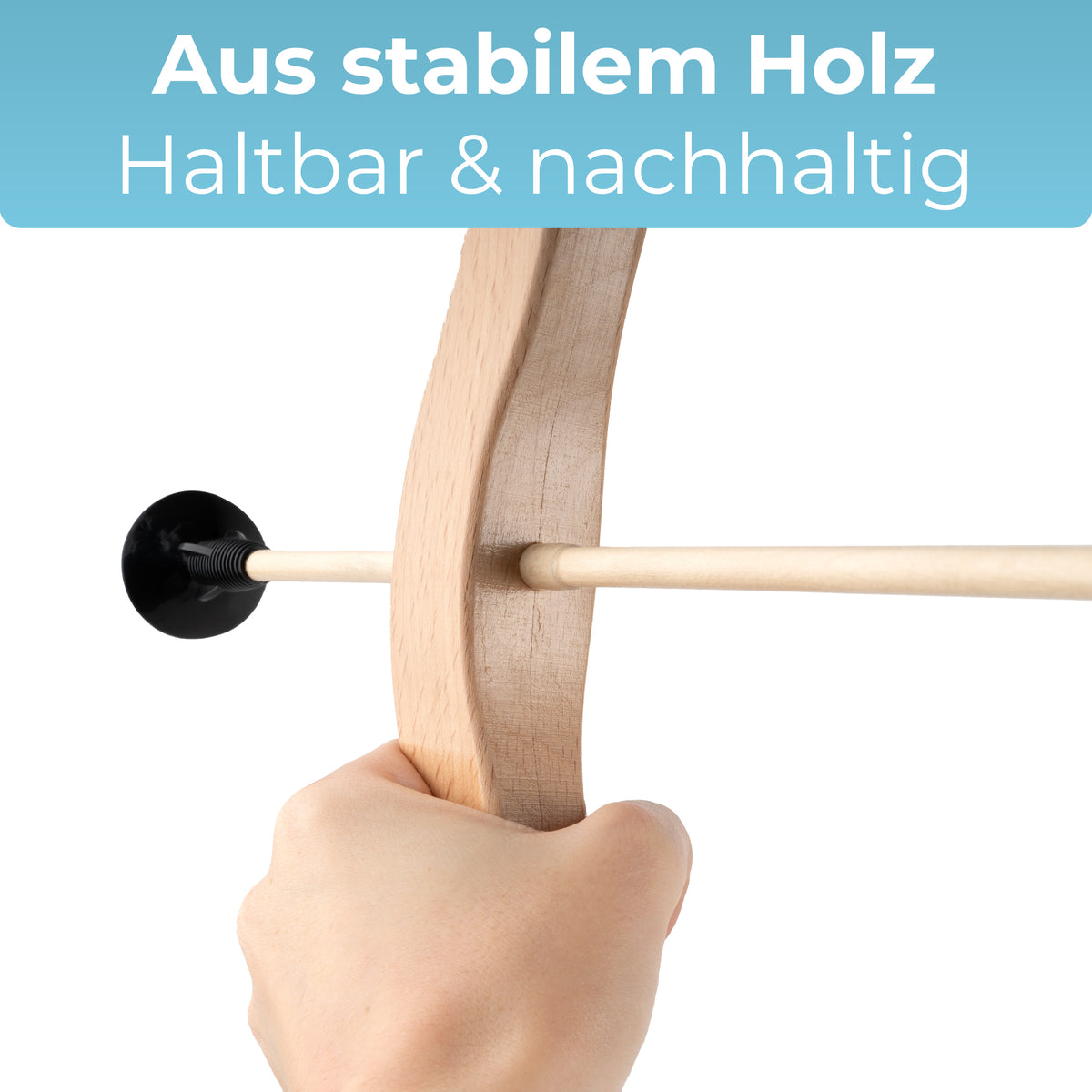 BOWRILLA 10 Stk. Holzpfeile mit Saugnapf, 52cm