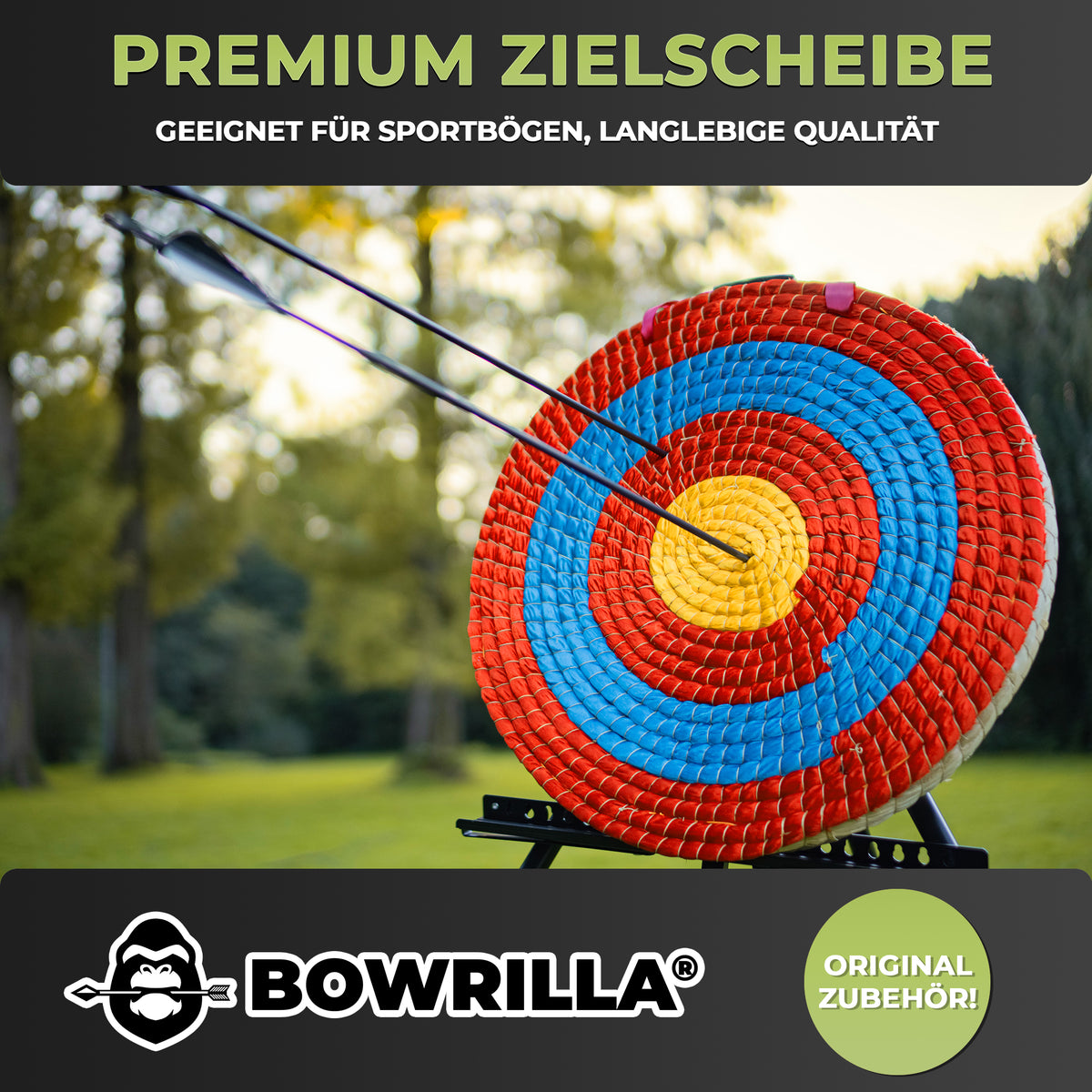 BOWRILLA Strohzielscheibe, 50x50x6 cm, 3-lagig