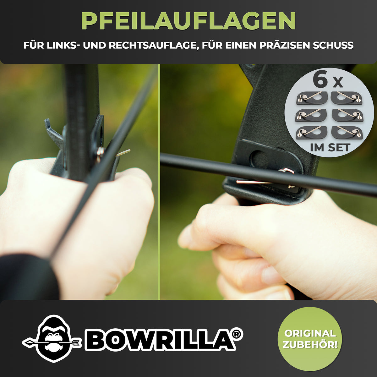 BOWRILLA 6 Stk. magnetische Pfeilauflage aus Edelstahl, universell und selbstklebend