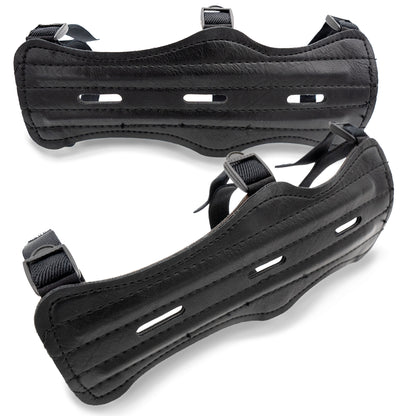 BOWRILLA Armschutz Junior – Verstellbar, Schwarz, Kunstleder