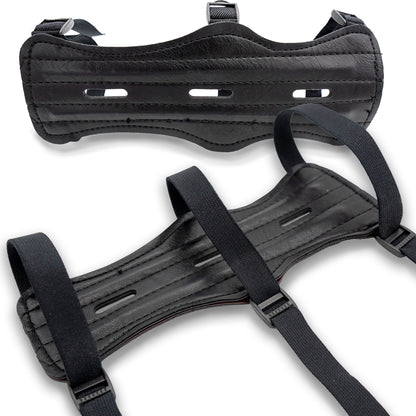 BOWRILLA Armschutz Junior – Verstellbar, Schwarz, Kunstleder