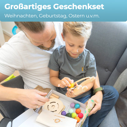 BOWRILLA Abenteurer-Zwille Set – Holz, mit Filzkugeln & Zielen