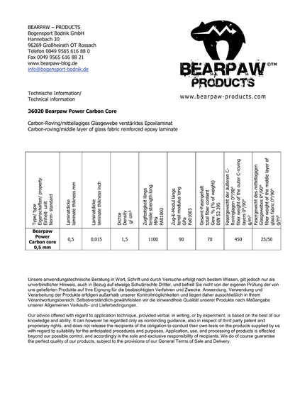 36020 Bearpaw Power Carbon (0.5 X 45 mm) 100 meters