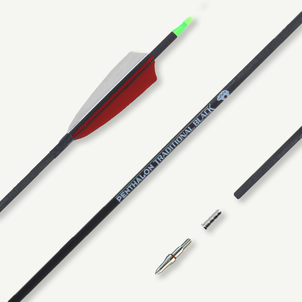 Penthalon Carbonpfeile Traditional Black Naturfedern