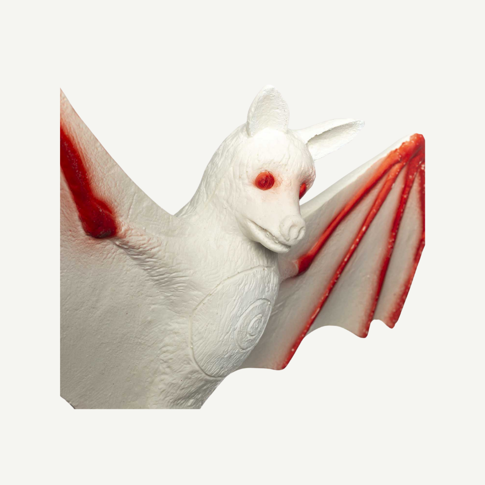 100526 IBB 3D Target Flying albino Bat - snow white